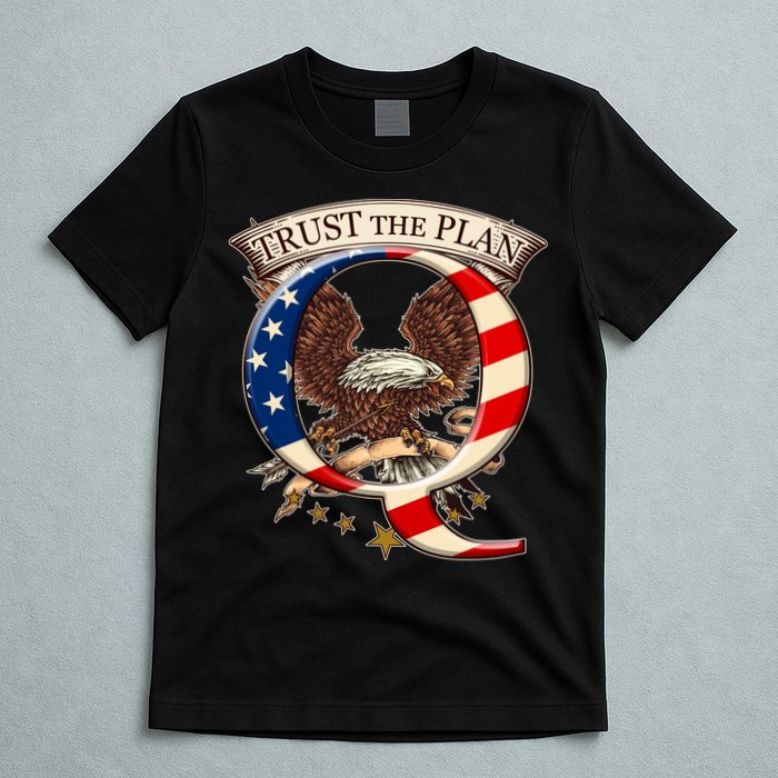 Trust The Plan Qanon American Flag Eagle T-Shirt