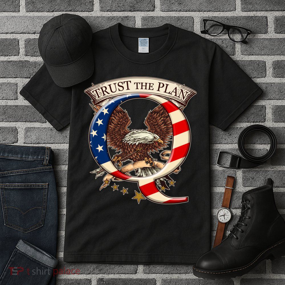 Trust The Plan Qanon American Flag Eagle Tall T-Shirt