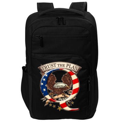 Trust The Plan Qanon American Flag Eagle Impact Tech Backpack