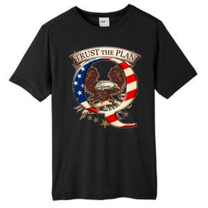 Trust The Plan Qanon American Flag Eagle Tall Fusion ChromaSoft Performance T-Shirt