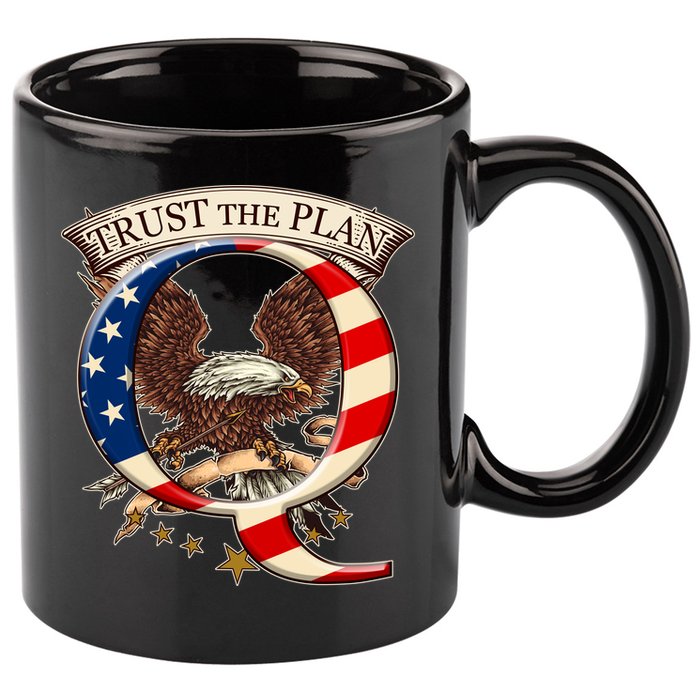 Trust The Plan Qanon American Flag Eagle 11oz C Handle Ceramic Mug