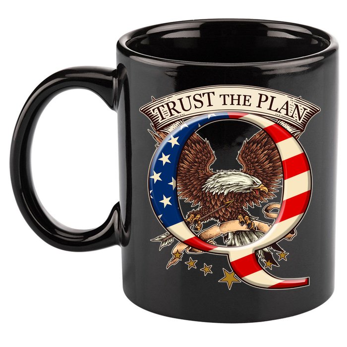 Trust The Plan Qanon American Flag Eagle 11oz C Handle Ceramic Mug