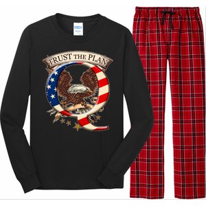 Trust The Plan Qanon American Flag Eagle Long Sleeve Pajama Set