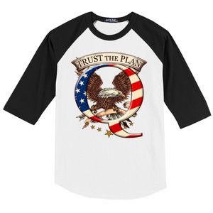 Trust The Plan Qanon American Flag Eagle Baseball Sleeve Shirt