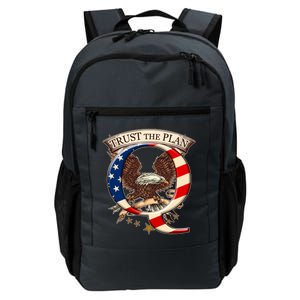 Trust The Plan Qanon American Flag Eagle Daily Commute Backpack