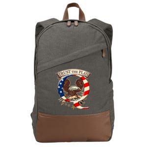 Trust The Plan Qanon American Flag Eagle Cotton Canvas Backpack