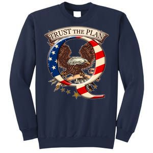 Trust The Plan Qanon American Flag Eagle Sweatshirt