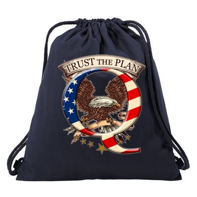 Trust The Plan Qanon American Flag Eagle Drawstring Bag