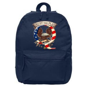 Trust The Plan Qanon American Flag Eagle 16 in Basic Backpack