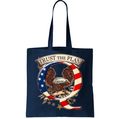 Trust The Plan Qanon American Flag Eagle Tote Bag