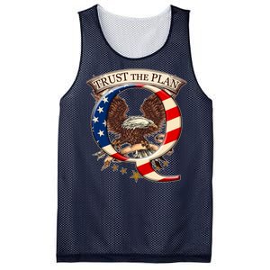 Trust The Plan Qanon American Flag Eagle Mesh Reversible Basketball Jersey Tank