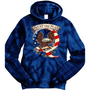 Trust The Plan Qanon American Flag Eagle Tie Dye Hoodie