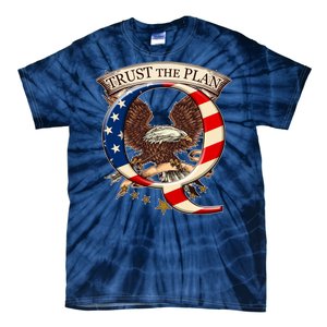 Trust The Plan Qanon American Flag Eagle Tie-Dye T-Shirt