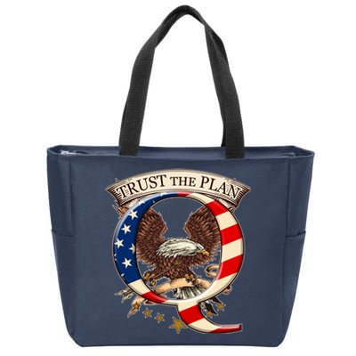 Trust The Plan Qanon American Flag Eagle Zip Tote Bag