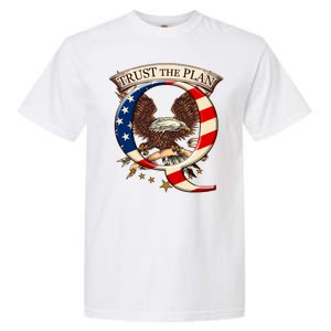 Trust The Plan Qanon American Flag Eagle Garment-Dyed Heavyweight T-Shirt