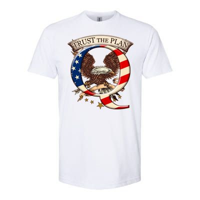 Trust The Plan Qanon American Flag Eagle Softstyle® CVC T-Shirt