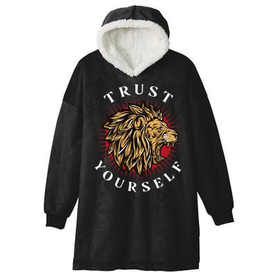 Trust Yourself Lion Hooded Wearable Blanket