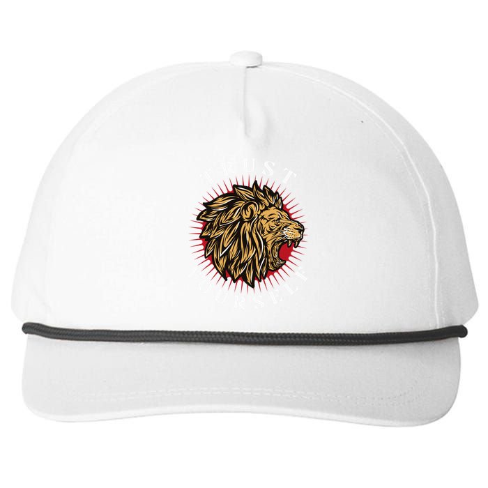 Trust Yourself Lion Snapback Five-Panel Rope Hat