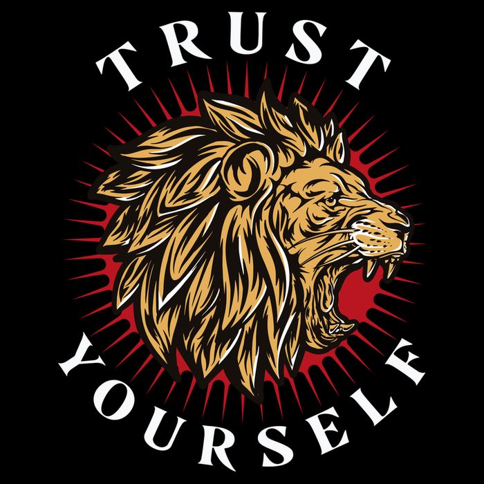 Trust Yourself Lion Drawstring Bag