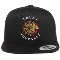 Trust Yourself Lion Flat Bill Trucker Hat