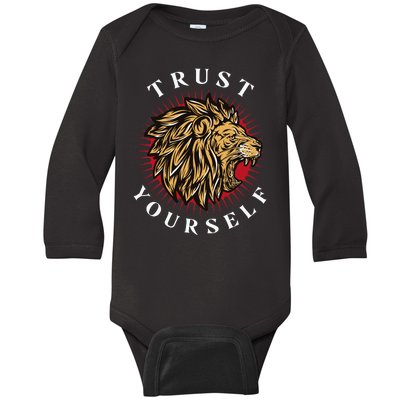 Trust Yourself Lion Baby Long Sleeve Bodysuit