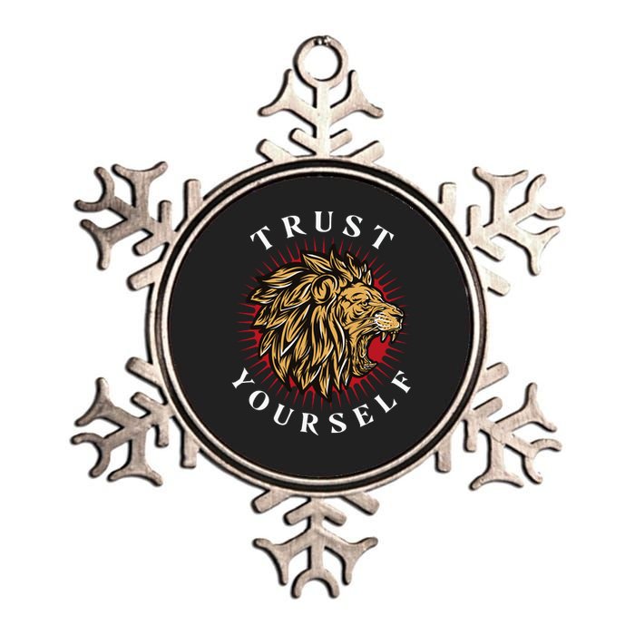 Trust Yourself Lion Metallic Star Ornament