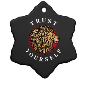 Trust Yourself Lion Ceramic Star Ornament