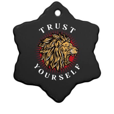 Trust Yourself Lion Ceramic Star Ornament