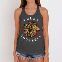 Trust Yourself Lion Women's Knotted Racerback Tank