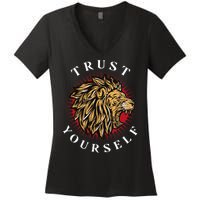 Trust Yourself Lion Women's V-Neck T-Shirt