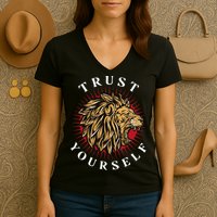 Trust Yourself Lion Women's V-Neck T-Shirt