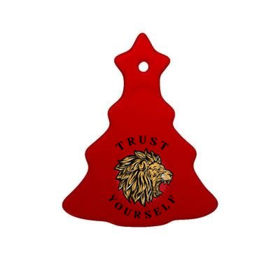 Trust Yourself Lion Ceramic Tree Ornament