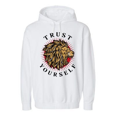 Trust Yourself Lion Garment-Dyed Fleece Hoodie