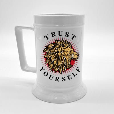 Trust Yourself Lion Beer Stein