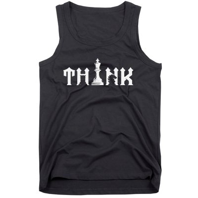 Think Retro Vintage Chess Pieces Player Gift Chess Lover Tank Top