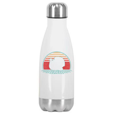 Turkey Retro Vintage 80s Style Animal Thanksgiving Gift Cute Gift Stainless Steel Insulated Water Bottle