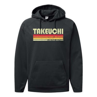 Takeuchi Retro Vintage Japanese Name Performance Fleece Hoodie