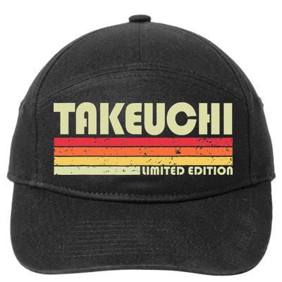 Takeuchi Retro Vintage Japanese Name 7-Panel Snapback Hat