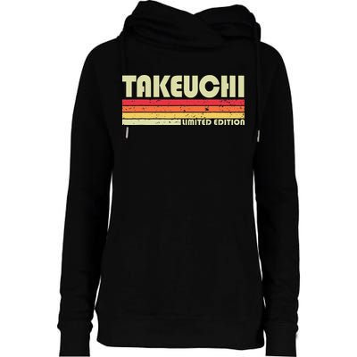 Takeuchi Retro Vintage Japanese Name Womens Funnel Neck Pullover Hood