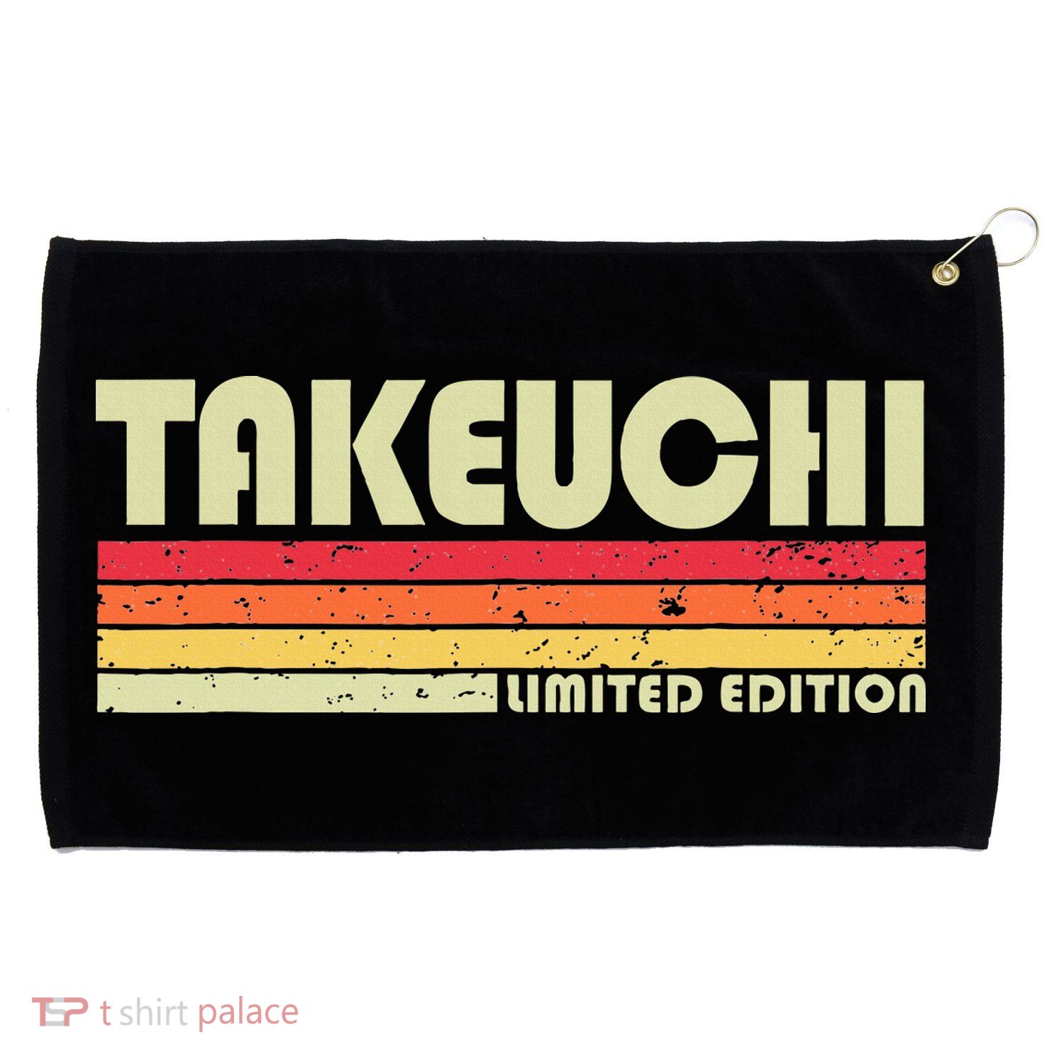 Takeuchi Retro Vintage Japanese Name Grommeted Golf Towel