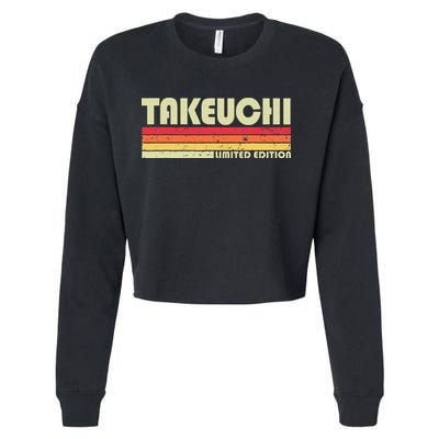 Takeuchi Retro Vintage Japanese Name Cropped Pullover Crew