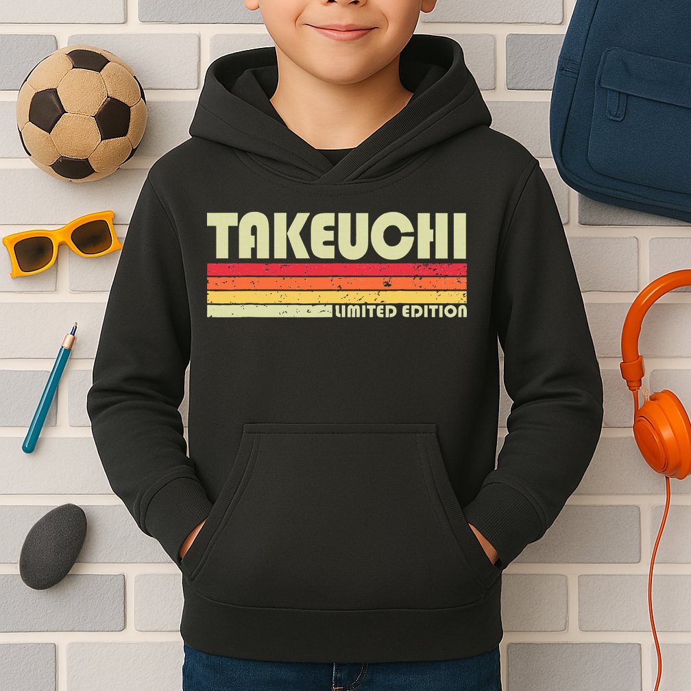 Takeuchi Retro Vintage Japanese Name Kids Hoodie