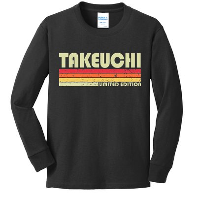 Takeuchi Retro Vintage Japanese Name Kids Long Sleeve Shirt