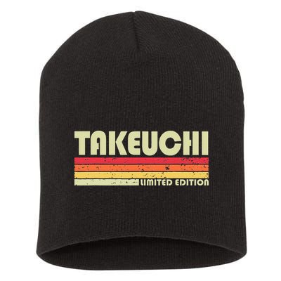 Takeuchi Retro Vintage Japanese Name Short Acrylic Beanie