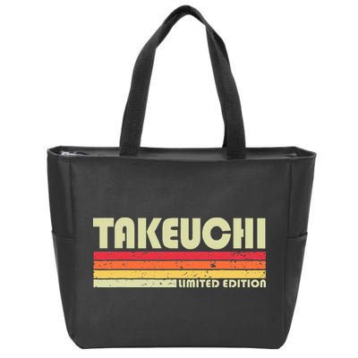 Takeuchi Retro Vintage Japanese Name Zip Tote Bag