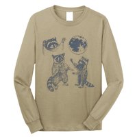 Three Raccoons Vintage Retro Raccoon Moon Long Sleeve Shirt