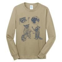 Three Raccoons Vintage Retro Raccoon Moon Tall Long Sleeve T-Shirt