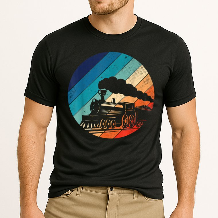 Train Railroad Vintage Retro Locomotive Old Model Performance Shirt