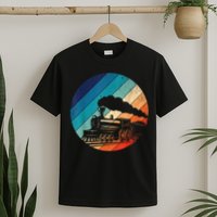 Train Railroad Vintage Retro Locomotive Old Model T-Shirt