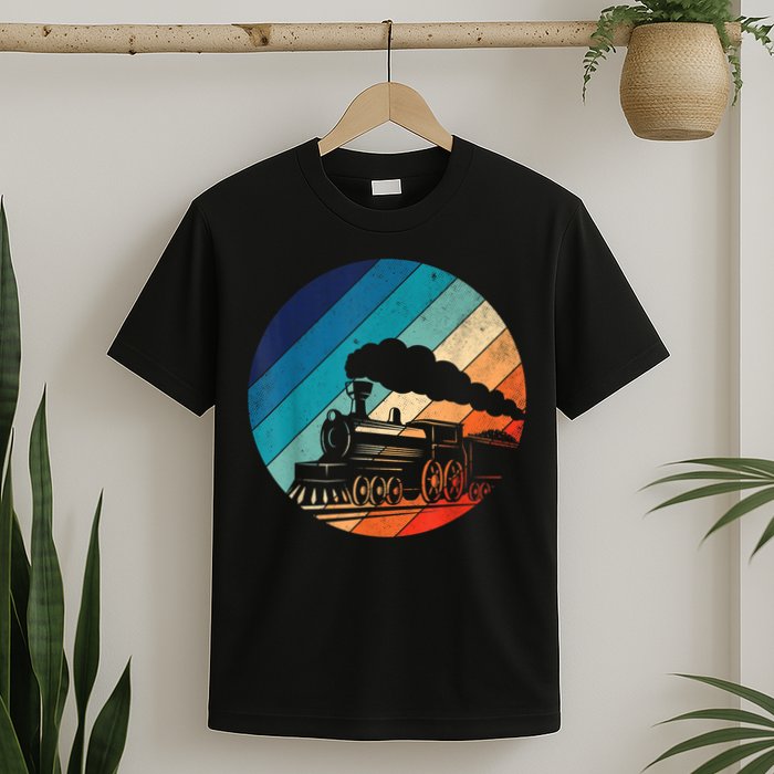 Train Railroad Vintage Retro Locomotive Old Model T-Shirt
